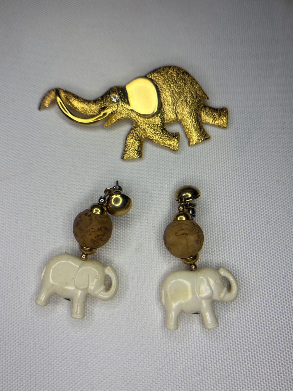elephant brooch earring bundle